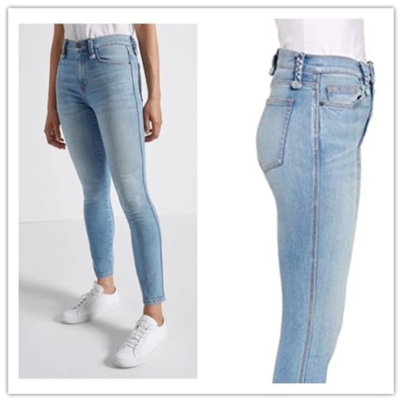 Current Elliott The Braided Caballo High Waist Stiletto Jeans Poolside SZ 26 - Picture 1 of 8